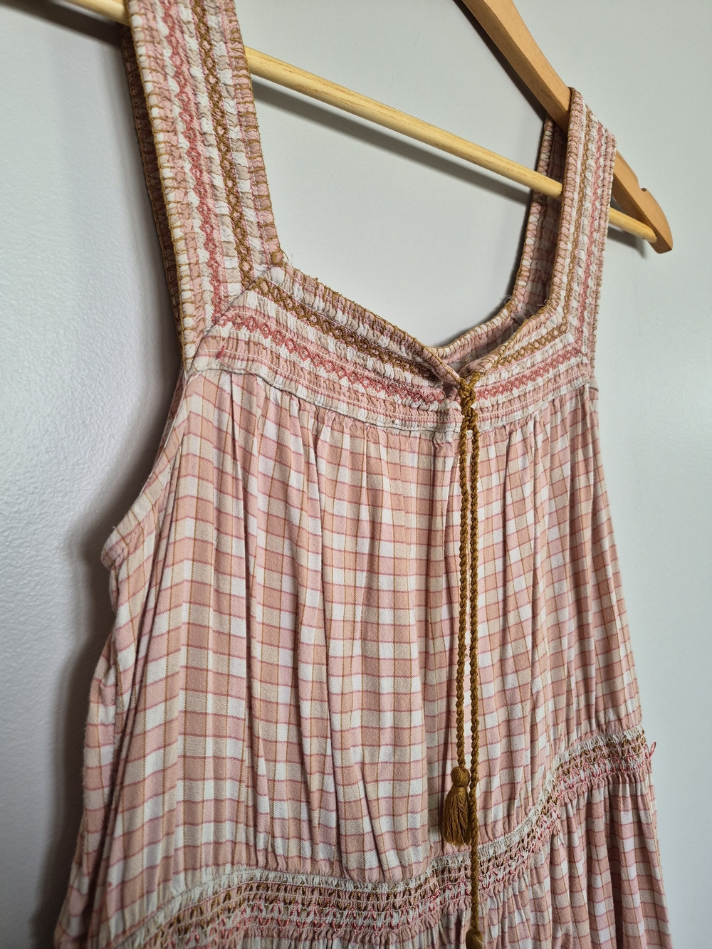 Old Navy Pink Plaid Sleeveless Maxi Dress